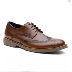 Sapato Casual Brogue em Couro Whisky