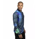 CAMISA MASCULINA C.F BRASIL FRAGMENTO LINEAR AZUL
