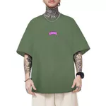 Camiseta Oversized Masculina Grafitti Chaos Verde Militar