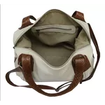 Kit bolsa grande off white com alça caramelo e carteira croco caramelo couro legítimo ref:DM-1B
