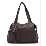 Bolsa grande ombro couro chocolate ref:DM-14
