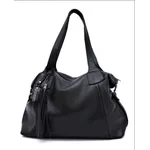 Bolsa grande ombro Couro preta ref:DM-14