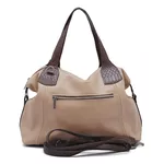 Kit bolsa grande nude com alça marrom+ Carteira croca marrom ref:DM-01B