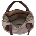 Kit bolsa grande nude com alça marrom+ Carteira croca marrom ref:DM-01B