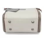 Bolsa pequena couro legítimo Off White com alça caramelo ref:DM-07