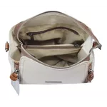 Bolsa pequena couro legítimo Off White com alça caramelo ref:DM-07