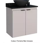 TOUCADOR GABINETE MADEIRA ASTER 60 NUDE COM GRANITO SEM CUBA
