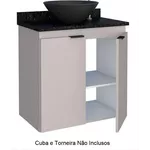 TOUCADOR GABINETE MADEIRA ASTER 60 NUDE COM GRANITO SEM CUBA