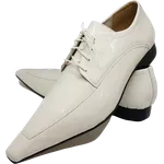 Sapato Masculino Italiano em Couro Social Executivo Branco Bressane Bico Fino Ref: 238 Branco