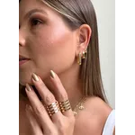 BRINCO ARGOLA RETANGULAR G BANHADO A OURO 