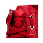 Tenis Sneaker Bawmi Cano Alto Feminino Vermelho com Ziper Dourado