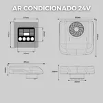 AR CONDICIONADO DE TETO PARA MOTORHOME 8.800 BTUS, 24V, COR BRANCO - TOP RV