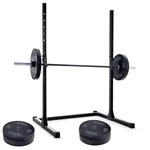 Kit Treino Completo com Squat Rack de 1.80, Barra de 15kg e Anilhas
