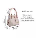 Conjunto 3 Peças estampada Bolsa Saco grande + Bolsa Transversal + nécessaire Bege - Gouveia Costa 