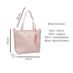 Bolsa Feminina Exclusive Estilo Sacola Grande De Ombro Lisa Bege - Gouveia Costa 