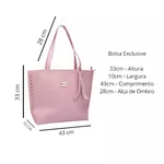 Bolsa Feminina Exclusive Estilo Sacola Grande De Ombro Croco Rosa - Gouveia Costa 