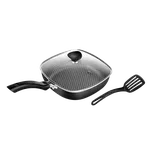 Frigideira Funda Quadrada Patolux N°23 Antiaderente Preto