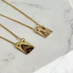 Colar Escapulário Personalizado P Folheado em Ouro 18k