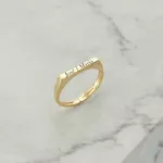 Anel Quadrado Fino Personalizável Folheado em Ouro 18k