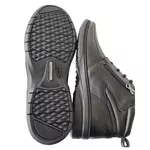 Bota De Amarrar e zíper Couro preto