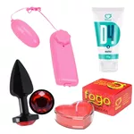 Vibrador bullet plug anal p lubrificante D4 e vela de massagem