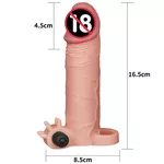 Capa peniana extensora de 5cm com veias realística e anel p/escroto