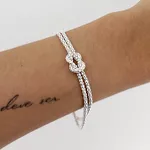 Pulseira Pipoca Dupla Nó Prata 925