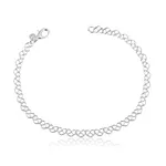 Pulseira Corações Trabalhados Prata 925