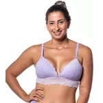 SUTIÃ SEM ARO COM BOJO EM RENDA - LILAS