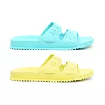 Kit 2 Pares Chinelo Birken Feminino Azul + Amarelo