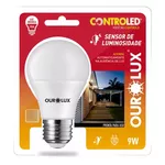 KIT com 10 unidades Lampada 9w 6500k sensor de luminosidade ourolux