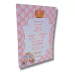 Cartão De Mesa Personalizado Aniversário Tema Realeza Menina 10 Unidades 