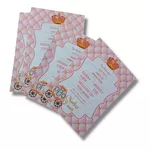 Cartão De Mesa Personalizado Aniversário Tema Realeza Menina 10 Unidades 