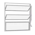 Basculante Alumínio Branco Vidro Liso 60cm x 60cm - POTY