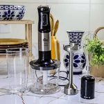 Mixer Turbo 3X1 Inox 1000W Cromado Com Preto 127V - KIAN