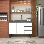 Gabinete Cozinha Aço Netuno Flat Branco 120 - COZIMAX