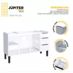 Gabinete Cozinha Aço Júpiter Flat Preto 150 - COZIMAX
