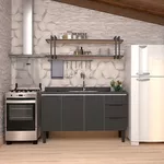 Gabinete Cozinha Aço Júpiter Flat Preto 150 - COZIMAX
