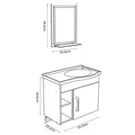 Kit Gabinete Banheiro Turim Suspenso Branco C/2 Nichos 55,5 - A. J. RORATO