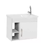 Kit Gabinete Banheiro Turim Suspenso Branco C/2 Nichos 55,5 - A. J. RORATO
