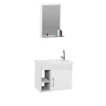 Kit Gabinete Banheiro Turim Suspenso Branco C/2 Nichos 55,5 - A. J. RORATO