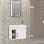 Kit Gabinete Banheiro Turim Suspenso Branco C/2 Nichos 55,5 - A. J. RORATO