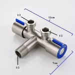 Registro Duplo 1/2'' De Inox Preto Com Duas Saídas