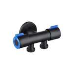 Registro Duplo 1/2'' De Inox Preto Com Duas Saídas