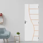 Porta Pronta Madeira Frisada Branca Cantareira 215x75 - MGM