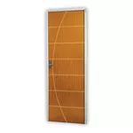 Porta Pronta Madeira Frisada Mogno Neblina 215x75 - MGM