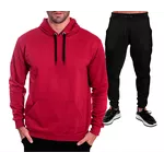 Conjunto Moletom Masculino Liso Blusa Vinho e Calça Preta