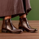 Bota Molly Feminina Melissa com Ziper Lateral Café