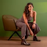 Bota Molly Feminina Melissa com Ziper Lateral Café