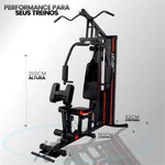 BLACK FRIDAY Estação de Musculação Fit Consport – Multifuncional com Torre de Peso de 80kg para Casa e Studio